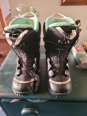 Women's Salomon Ivy Heat Moldable Lace-Up Snowboard Boots Black&Pink Size 8