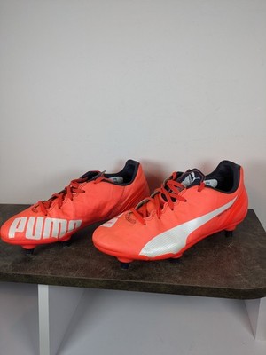 Puma Evospeed Fußball Stollen Fußballschuhe Schuhe Größe UK3 EU35,5 Orange Weiß