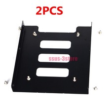 2Pcs 2.5" to 3.5" Bay SSD Metal Hard Drive HDD Mounting Bracket Adapter Tray