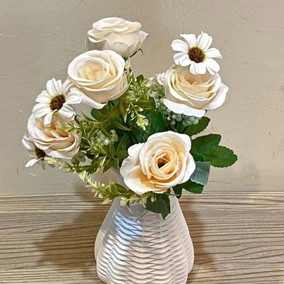 2 Bundles Grabschmuck Kunstblumen Strauß Künstlicher Blumenstrauß Dekorative