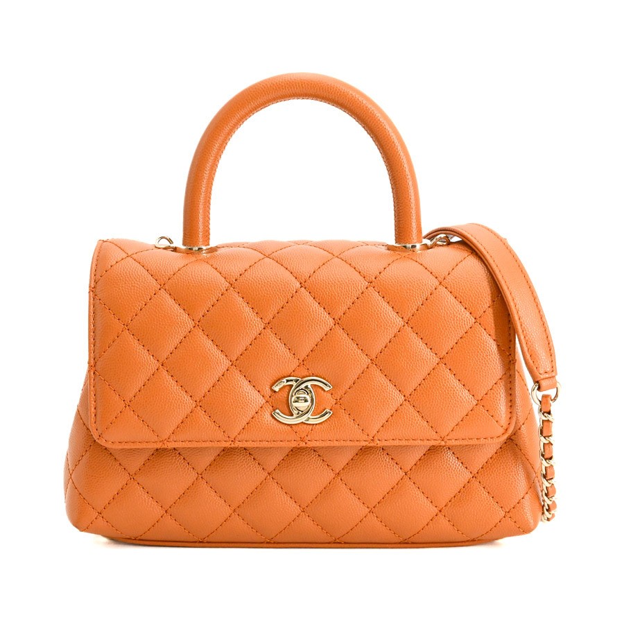 Chanel Top Handle Flap Bag HandBag A92990 Brown A 716940