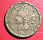 1861 US Copper Nickel Indian Head Cent! VF Details Lower Mintage! Civil War Days