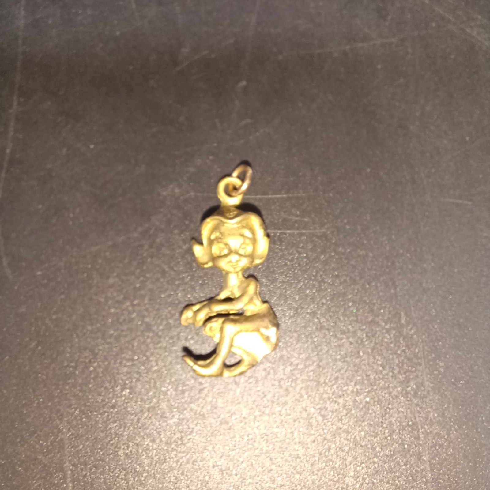 Vintage Cornish Pixie  Goldtone Charm Pendant Tiny - image 4
