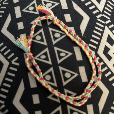 NEW BOHO BRAIDED THREAD FRIENDSHIP BRACELET ADJUSTABLE YELLOW FUCHSIA AQUA WHITE