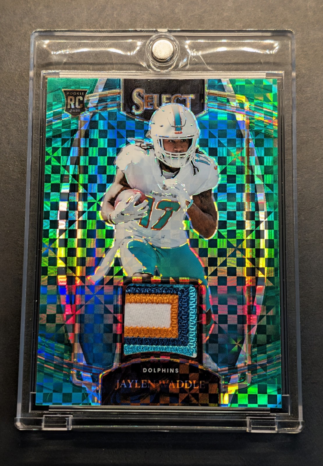 JAYLEN WADDLE Rookie 2021 Select Green Power Prizm Sick Patch SSP /5 RC