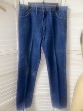 70s Wrangler Jeans 38x36 36 x 34.5 Actual Blue Denim 13MWZ Made In USA