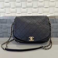 Chanel Hobo Shoulder Bag Chain Flap Bag Black Quilted Lambskin [Duties Paid]