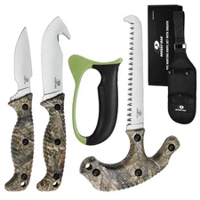 MOSSY OAK Field Dressing Kit 4 Pcs Camouflage Hunting Knife Set for Deer Hunting