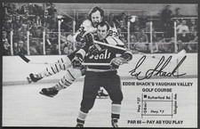 Early 1970's EDDIE SHACK Vaughan Valley Golf Course Postcard