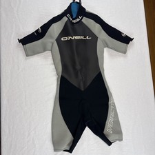 Vintage O'Neill Shorty Wetsuit Medium Black Gray Neoprene Made USA 71812 Surf