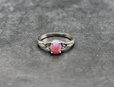 Australian Pink Opal Oval Celtic Ring Solid 925 Sterling Silver Size 10