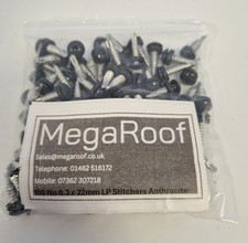 Anthracite Painted Low Profile 6.3mm x 22mm Star Head (PH) Stitcher Screws