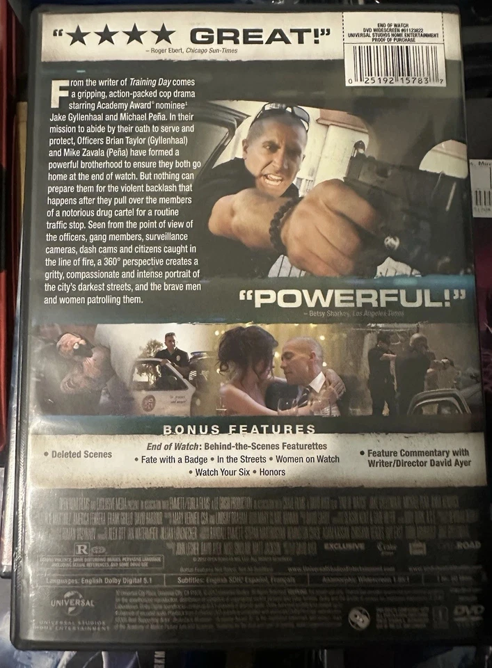 End of Watch DVD - Jake Gyllenhaal, Michael Peña - Image 2 of 3