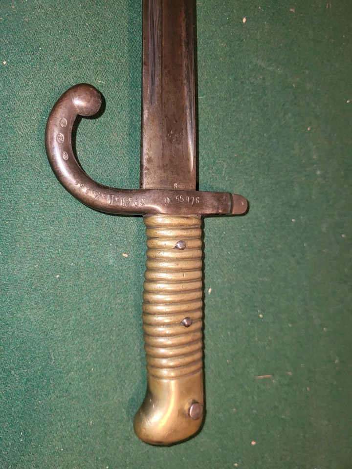 Pre-WW1 1860s French Army M1866 Chassepot Yataghan Ornate Sword Bayonet  - Image 2 of 4