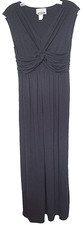 LA Gold polyester blend knit solid black sleeveless maxi dress Size Medium