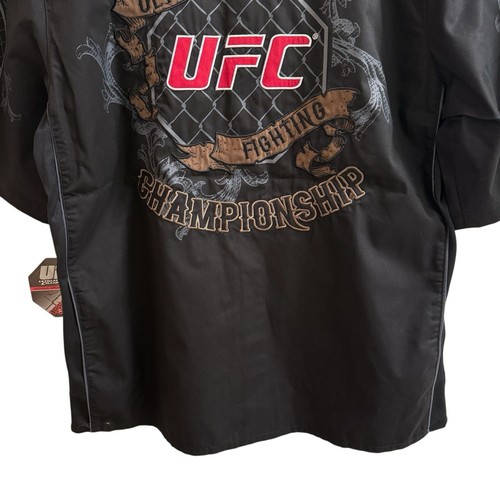 UFC Championship Graphic Shirt Jacket Size XL Black Embroidered Snaps Streetwear - Picture 9 of 17
