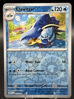 Pokémon TCG - Clawitzer - 050/198 - Scarlet and Violet Base Set - Reverse Holo