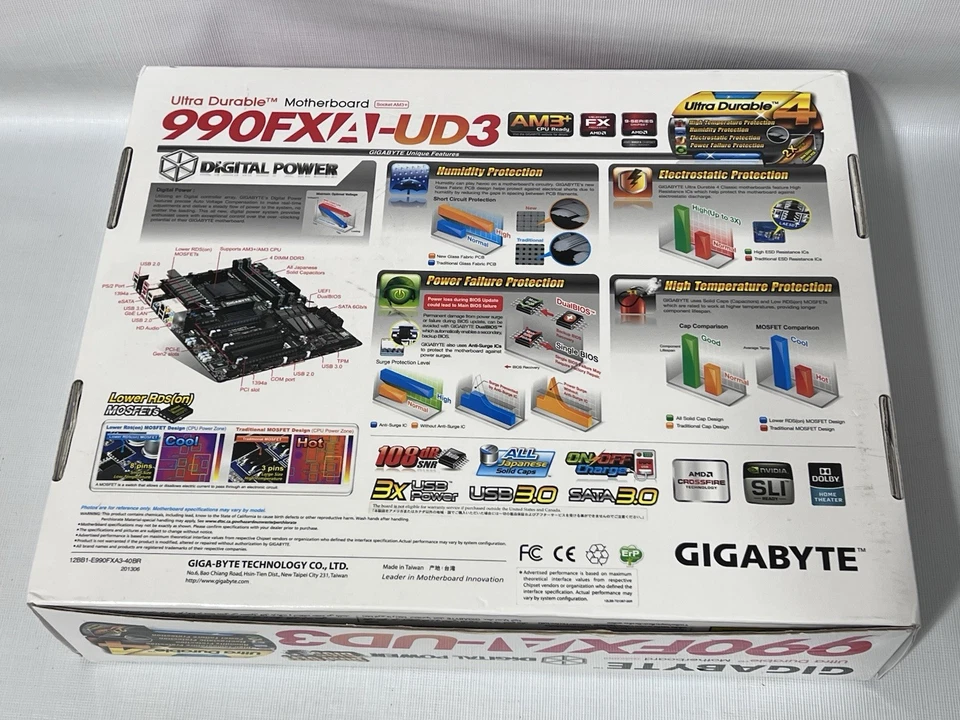 Gigabyte GA-990FXA-UD3 AM3+ Socket DDR3 Motherboard FX Series - Image 3 of 4