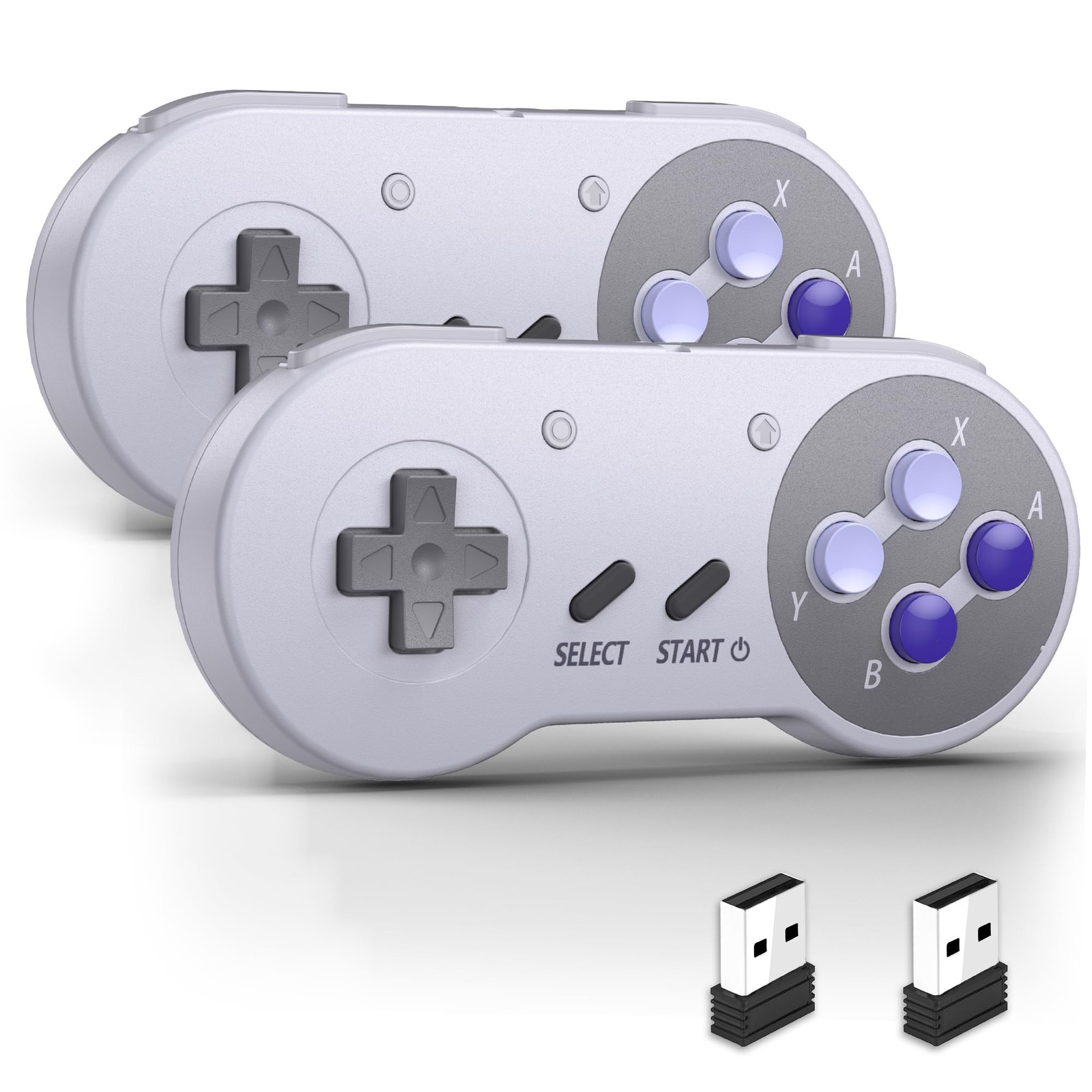 Manette sans fil SNES Switch 2 manettes PC avec récepteur USB sans latence gris classique