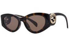 Gucci GG1691S 002 Sunglasses Women's Havana/Brown Oval Shape 54mm