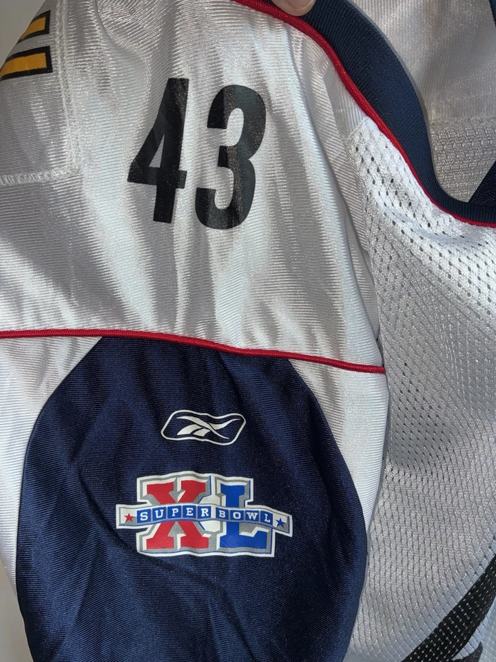 PITTSBURGH STEELERS TROY POLAMALU SUPER BOWL XL JERSEY NFL REEBOK MENS XL 21x31 - Image 4 of 4