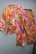Natori Asian Style Pajama Set-Satin-Size Medium-Drawstring-Soft  Silky-Cozy