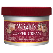Wright's Copper and Brass Cream Cleaner - 8 Ounce - Gently Cleans and Removes