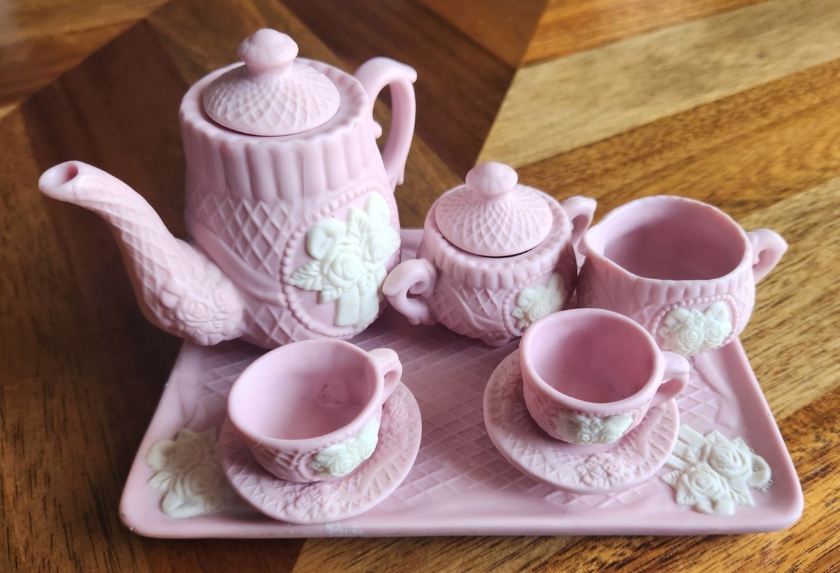Pink Wedgwood Jasperware Style 10 pc Mini Tea Set | eBay