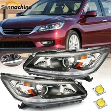Headlight Headlamps For 2013-2015 Honda Accord Halogen w/LED DRL Right+Left Pair