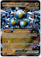 sandy shocks pokemon card value EX (250/182) PokeGuard if your opponent has 4 or fewer Prize cards remaining Pokemon Trading Card Game SV8a
