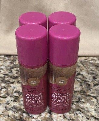 4 Everpro Gray Away Instant Root Cover Up LIGHT BROWN 1.5 oz Conceal Grays/Roots