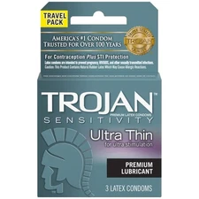 TROJAN Sensitivity Ultra Thin Lubricated Condoms (Pack of 1) 3 Count