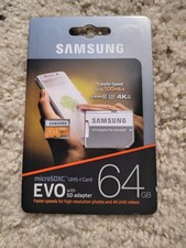Samsung EVO microSDXC UHS-I 64GB Card Class 10 High Speed 4K UHD SD Adapter