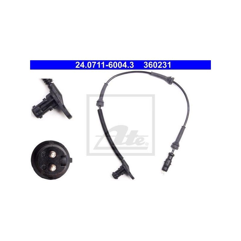 ATE 24.0711-6004.3 ABS Wheel Speed Sensor Front for Renault Master
