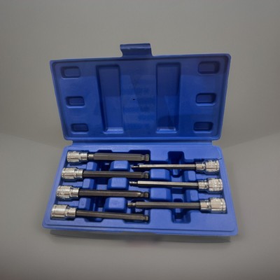 7 Stck. 3/8 Zoll Bohrer langer Kugelkopf Sechskant Bit Steckschlüsselsatz 3 - 10 mm Inbusschlüssel
