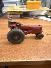Rare 1940's MM Minneapolis Moline TOY RUBBER TRACTOR Aub-Rubr Red