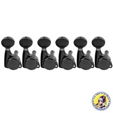 Musiclily Pro 6 Locking Tuners Black Oval Buttons for ST Telecaster Electric