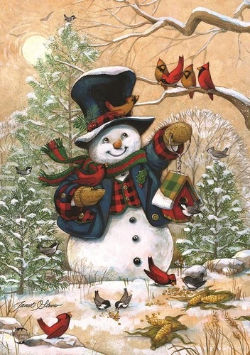 Briarwood Lane Winter Friends and Snowman Garden Flag - Thumbnail 5