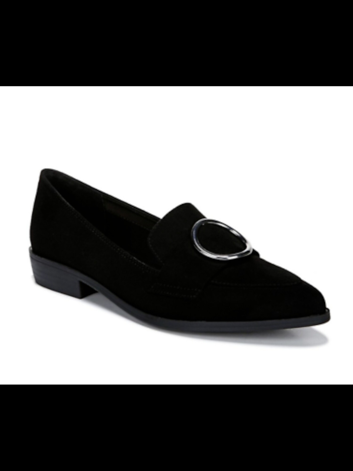 Женские черные мокасины без шнуровки с острым носком на блочном каблуке BAR III, 8 М