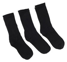 Boys 8-20 3 Pair Pack Seamless Casual Crew Socks Medium Black