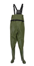 Waterproof Waders with Integrated Rubber Boots UK7EU41 Size M