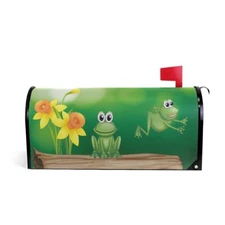 senya Home Garden Two Green Frogs Pattern Magnetic Mailbox Cover Standard