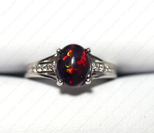 Natural Ethiopian Black Opal Ring,925 Sterling silver, Opal Ring,Gift For Her.