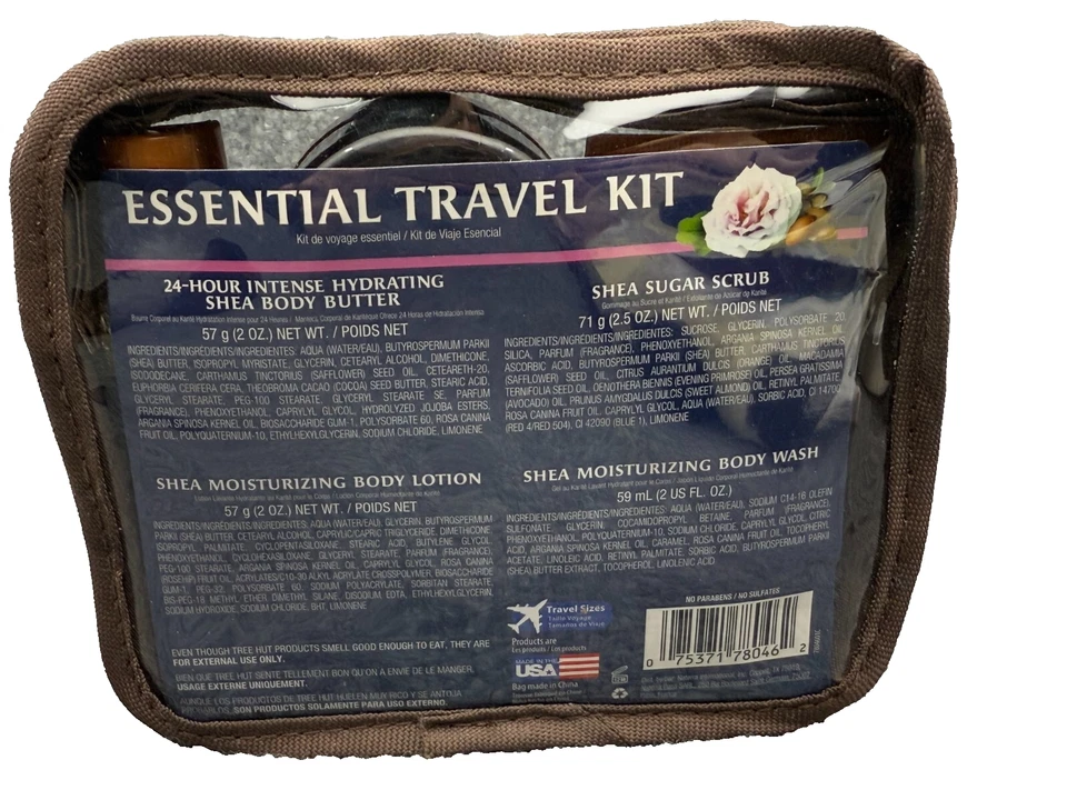 Kit de viaje Tree Hut Moroccan Rose 4 piezas loción exfoliante de karité mantequilla de lavado RARO Foto 3 de 3