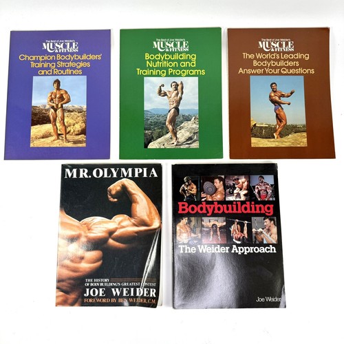 Lot Of 5 Bodybuilding Books by Joe Weider 1981-1983 Muscle & Fitness Mr. Olympia