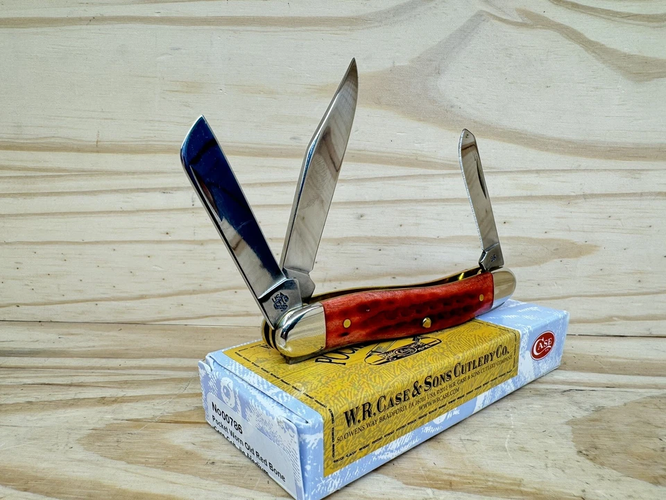 Cuchillo Plegable Usado Bolsillo Usado Antiguo Hueso Rojo Maíz Mazorca Plantilla, En Excelente Estado Foto 3 de 4