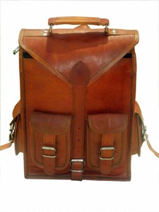 Hecho A Mano Unisex 2 en 1 Real Vintage Mochila Morral Bolso Mensajero De  Cuero Puro | eBay