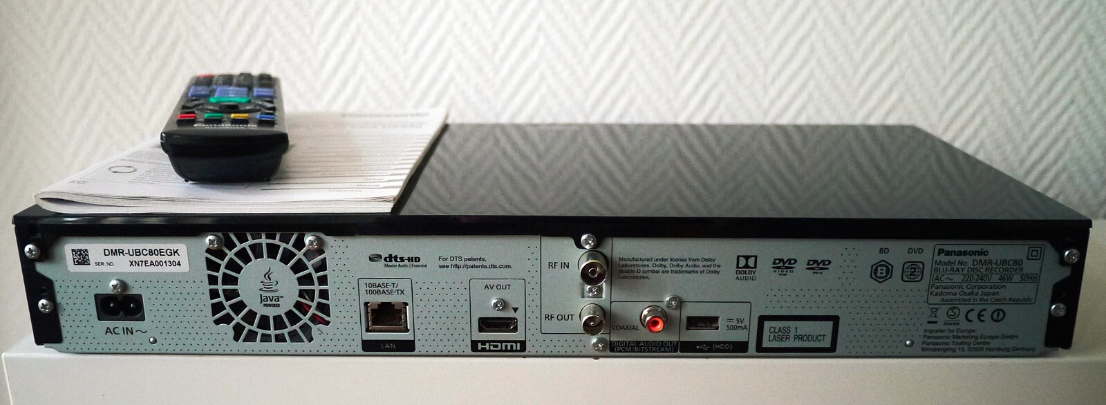 Panasonic DMRUBC80 Ultra HD BluRay Recorder UHD 4k, 1TB HDD, Twin