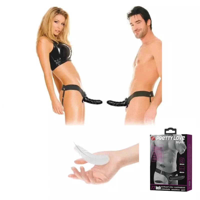 Harnais Gode Ceinture Creux Vibrant Ajustable 18.5 cm Sextoy Hollow Strapon - Photo 4/4