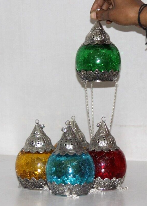 Vintage Look Set of 5 Heavy Glass Kugel/Christmas Ornament Home Décor